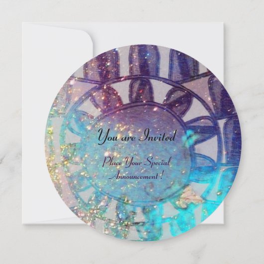 SONNENSOLARENERGIEKREISMONOGRAM, Blauschwarz Einladung (Rückseite)