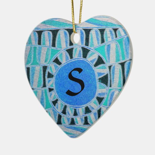 SONNENSOLARENERGIEVALENTINS DACHHERZMONOGRAM KERAMIK ORNAMENT (Links)