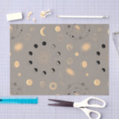 Sonnenstars Mond startet Planeten schwarzen Goldes Seidenpapier (Handwerk)