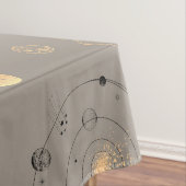 Sonnenstars Mond startet Planeten schwarzen Goldes Tischdecke (Beispiel)