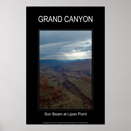 Sonnenstrahl bei Lipan Point 4859 Black Poster (Vorne)