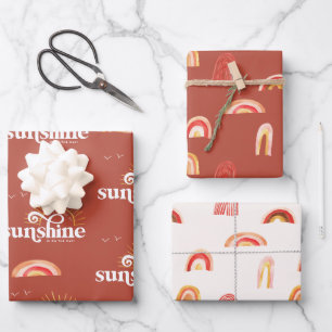 Sonnenstrahl   Boho-Baby-Party Geschenkpapier Set