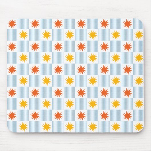 Sonnenstrahl gestreiftes Schachbrett-Mauspad Mousepad (Vorne)