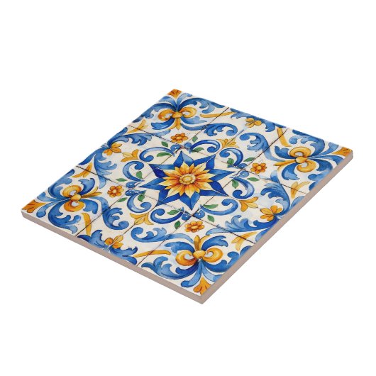 Sonnenstrahl Gewürz Azulejo  Fliese (Seite)