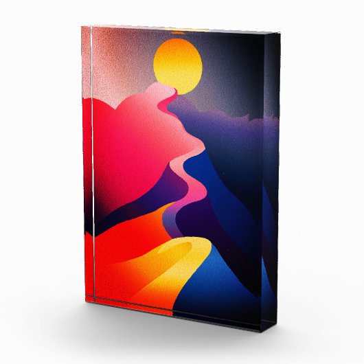 Sonnenstrahl - Lebhafter Abstrakter Berg Fotoblock (Rechts)