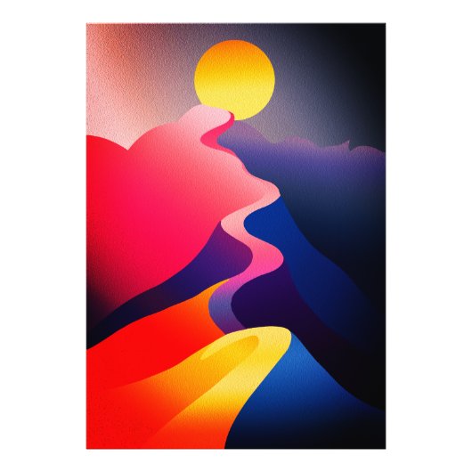 Sonnenstrahl - Lebhafter Abstrakter Berg Fotodruck (Vorne)