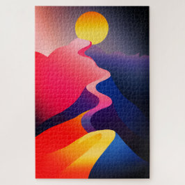 Sonnenstrahl - Lebhafter Abstrakter Berg Puzzle