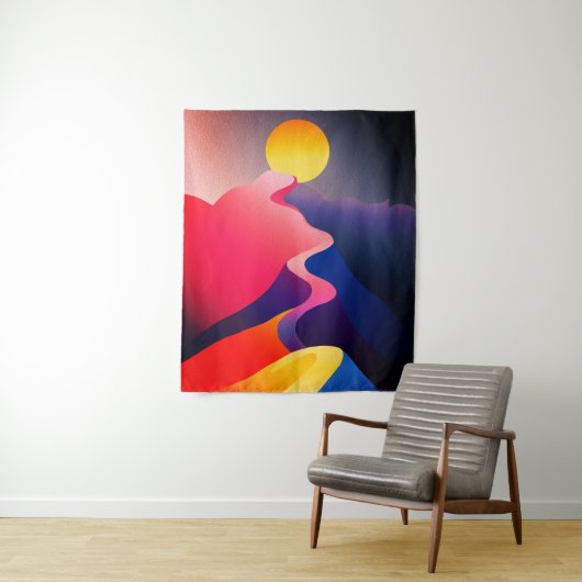 Sonnenstrahl - Lebhafter Abstrakter Berg Wandteppich (Beispiel)