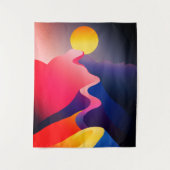 Sonnenstrahl - Lebhafter Abstrakter Berg Wandteppich (Vorderseite)