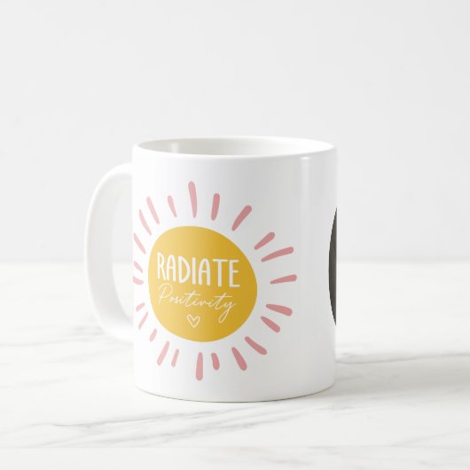 Sonnenstrahl Positivität Kaffeetasse (Vorderseite Links)
