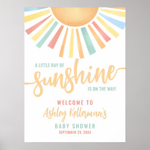 Sonnenstrahl Sonnenschein Baby Shower Begrüßungssc Poster