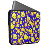 Sonnenstrahl Sonnenton Orange Yellow Stars Blau Laptopschutzhülle (Vorne Rechts)