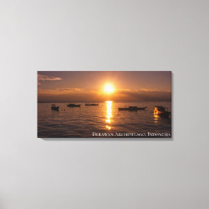 Sonnenstrahl Sonnenuntergangsstrahlen Schwimmende Leinwanddruck