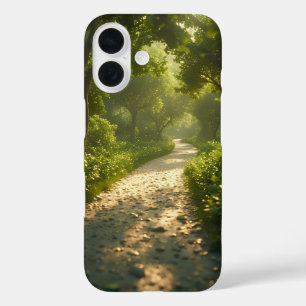 Sonnenstrahl-Waldweg iPhone 16 Hülle