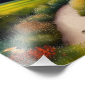 Sonnenstrahl-Waldweg Fotodruck (Ecke)