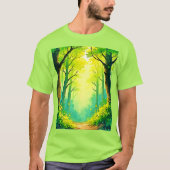 Sonnenstrahl-Waldweg T-Shirt (Vorderseite)