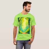 Sonnenstrahl-Waldweg T-Shirt (Vorne ganz)