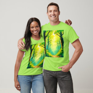 Sonnenstrahl-Waldweg T-Shirt
