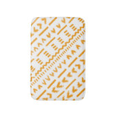 Sonnenstrahlen afrikanisches Muster in Weiß Badematte (Vorderseite Vertikal)