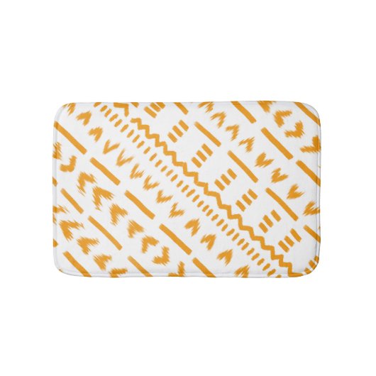 Sonnenstrahlen afrikanisches Muster in Weiß Badematte (Vorderseite)