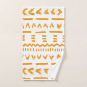 Sonnenstrahlen afrikanisches Muster in Weiß Badhandtuch Set (Handtuch)