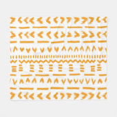 Sonnenstrahlen afrikanisches Muster in Weiß Fleecedecke (Vorderseite (Horizontal))