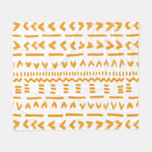 Sonnenstrahlen afrikanisches Muster in Weiß Fleecedecke (Vorderseite (Horizontal))