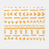 Sonnenstrahlen afrikanisches Muster in Weiß Fleecedecke (Vorderseite (Horizontal))