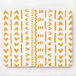 Sonnenstrahlen afrikanisches Muster in Weiß Mousepad