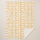 Sonnenstrahlen afrikanisches Muster in Weiß Sherpadecke (Vorderseite)