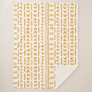 Sonnenstrahlen afrikanisches Muster in Weiß Sherpadecke