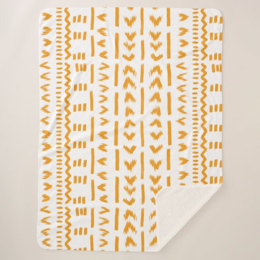 Sonnenstrahlen afrikanisches Muster in Weiß Sherpadecke (Vorderseite)