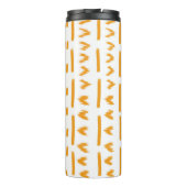 Sonnenstrahlen afrikanisches Muster in Weiß Thermosbecher (Rückseite)