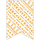 Sonnenstrahlen afrikanisches Muster in Weiß Wimpelkette (Erste Fahne)