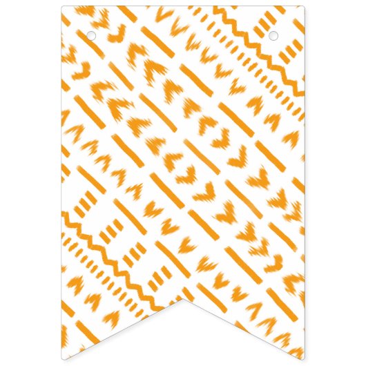 Sonnenstrahlen afrikanisches Muster in Weiß Wimpelkette (Erste Fahne)