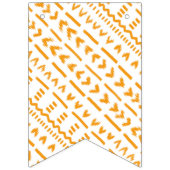 Sonnenstrahlen afrikanisches Muster in Weiß Wimpelkette (Dritte Fahne)