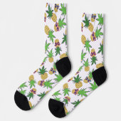 Sonnenstrahlen Ananas Grafisches Muster Socken (Linkes Detail)