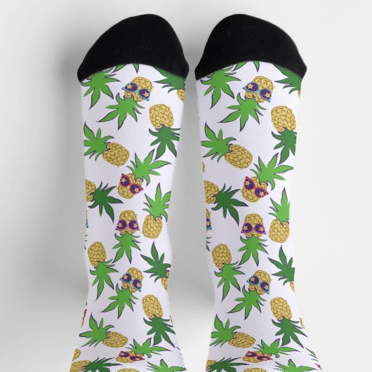 Sonnenstrahlen Ananas Grafisches Muster Socken (Oben)