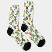 Sonnenstrahlen Ananas Grafisches Muster Socken (Rechts)