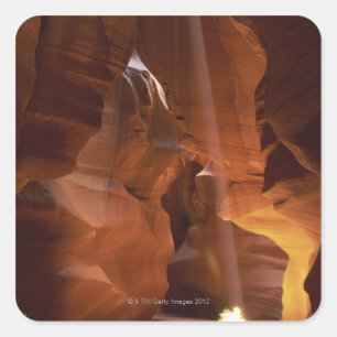 Sonnenstrahlen auf dem Canyon-Boden Quadratischer Aufkleber