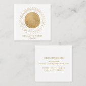 Sonnenstrahlen aus abstraktem Gold Quadratische Visitenkarte (Vorne/Hinten)