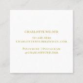 Sonnenstrahlen aus abstraktem Gold Quadratische Visitenkarte (Rückseite)