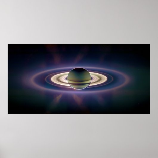 Sonnenstrahlen des Saturns von Cassini Raumsonde Poster (Vorne)