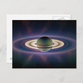 Sonnenstrahlen des Saturns von Cassini Raumsonde Postkarte (Vorne/Hinten)