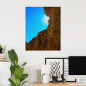 Sonnenstrahlen durch die Wände des Mojave-Canyons Poster (Heimbüro)