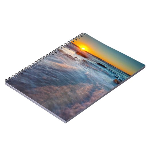 Sonnenstrahlen erhellen den Pazifischen Ozean Notizblock (Linke Seite)