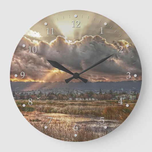 Sonnenstrahlen Große Wanduhr (Vorderseite)