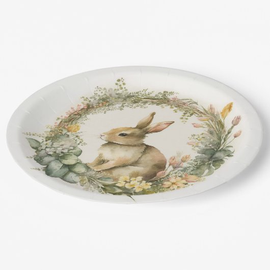 Sonnenstrahlen im Blumenkranz Pappteller (Schrägansicht)