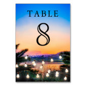 Sonnenstrahlen im tropischen Strand Tischnummer (Rückseite)