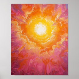 Sonnenstrahlen in der Umgebung wirbelnde Wolken Poster